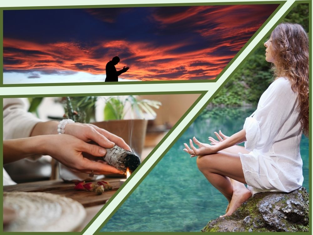 a-importância-da-base-espiritual-na-crise-da-meia-idade, um mural com fotos de passoas em oração